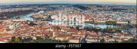 Blick vom Petrin Beobachtung, Prag, Tschechische Republik, Böhmen, EU, Europa. Stockfoto