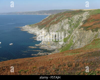 Rame Head mit Blick auf Cornwall Stockfoto