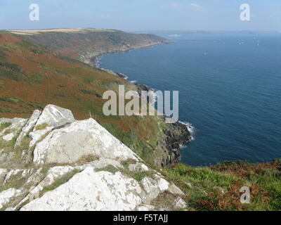 Rame Head mit Blick auf Plymouth, UK Stockfoto