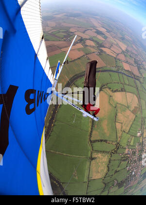 Drachenfliegen über Worcestershire UK Stockfoto