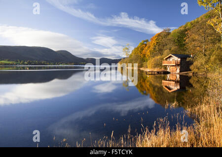 Bootshaus am Ullswater nahe Pooley Bridge Lake District National Park Cumbria UK Stockfoto