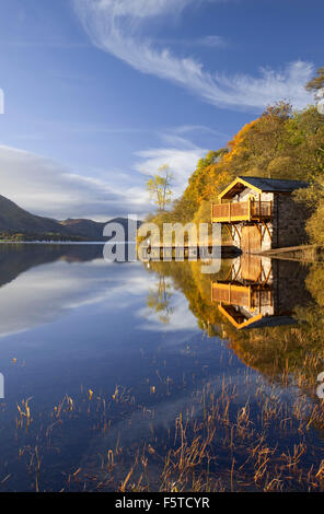 Bootshaus am Ullswater nahe Pooley Bridge Lake District National Park Cumbria UK Stockfoto