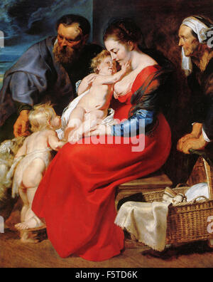 Rubens - die Heilige Familie mit der Heiligen Elisabeth und Johannes des Täufers Stockfoto