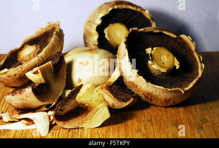 Champignons, gehackt, geviertelt, Pilze, Küche, Koch, Kochen Stockfoto