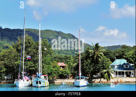 La Passe, Port, La Digue, Seychellen Stockfoto