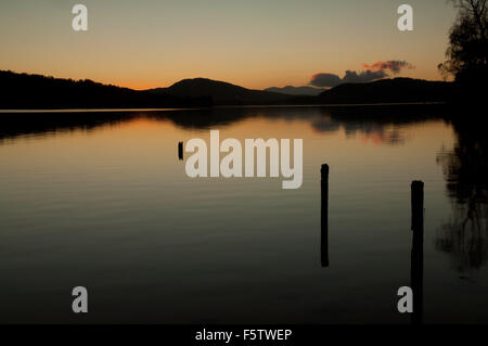 Sonnenuntergang auf Loch Rannoch Stockfoto