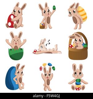 Eine Vektor-Illustration von niedlichen Osterhasen Stock Vektor