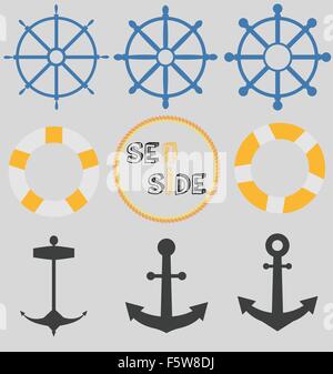 Meer-Icons set Illustration Vektor Eps 10 Stock Vektor