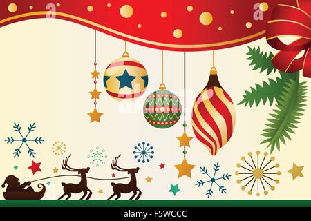 Eine Vektor-Illustration von Weihnachten Ornamente Hintergrund Stock Vektor