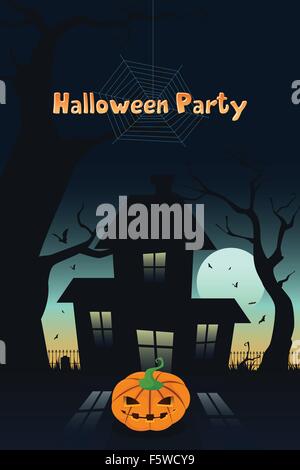 Eine Vektor-Illustration von Halloween party Hintergrunddesign mit Exemplar Stock Vektor