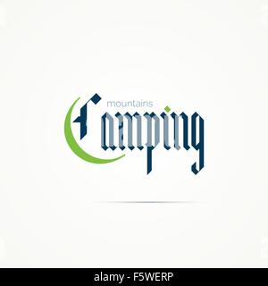 Camping Logo in modernen gotischen Schrift zu schreiben. Stock Vektor