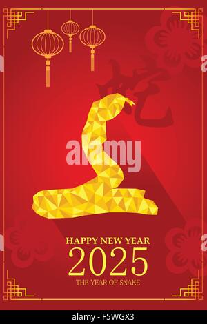 Eine Vektor-Illustration der Schlange Entwurfsjahr zum chinesischen Neujahr feiern Stock Vektor