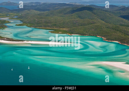 Luftaufnahmen von erstaunlichen Hill Inlet auf Whitsunday Island. Stockfoto