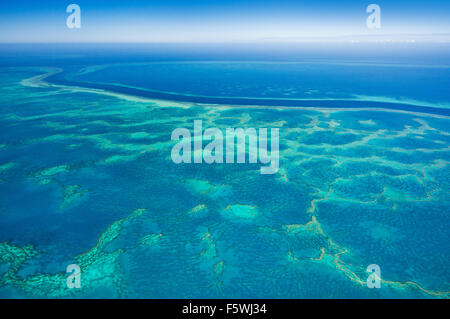 Luftaufnahme von Hook und Hardy Reef, Teil des Great Barrier Reef. Stockfoto