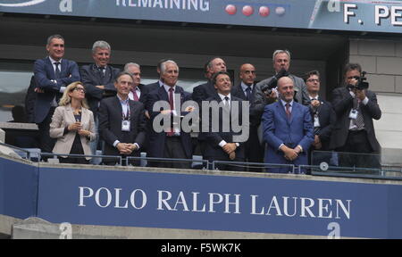 2015 U.S. Open Tennis - Frauen Finale gegen Flavia Pennetta und Roberta Vinci im USTA Billie Jean King National Tennis Center Featuring: italienische Politiker, Premierminister, Sänger Matteo Renzi wo: New York City, New York, USA bei: 13 Se Stockfoto