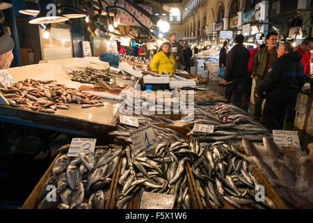 Die lebendige Zentralmarkt in Athen, Griechenland. Stockfoto