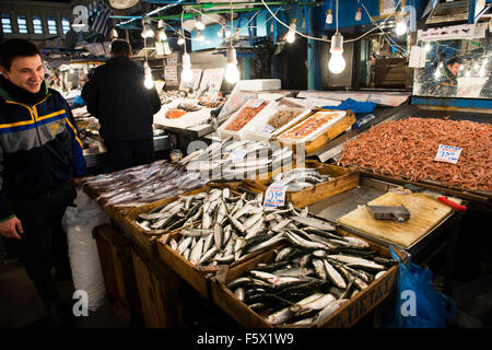 Die lebendige Zentralmarkt in Athen, Griechenland. Stockfoto