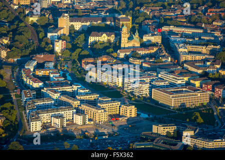 Grünes Zentrum Essen, Universitätsviertel, Essen, Ruhrgebiet, Nordrhein-Westfalen, Deutschland, Europa, Luftaufnahme, Vögel-Augen-Blick Stockfoto