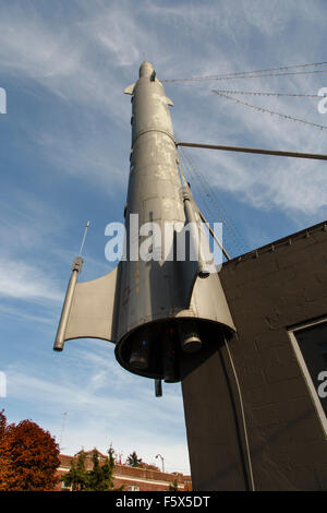 Die legendären Rakete an einer Straßenecke in Fremont, Seattle, USA Nordamerika Stockfoto