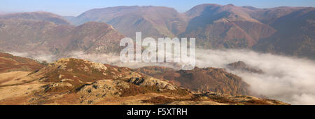 Ruder Crag, Sitz Sandale und große Rigg vom Gipfel des Silber wie Toren Ambleside, Lake District, Cumbria, UK Stockfoto