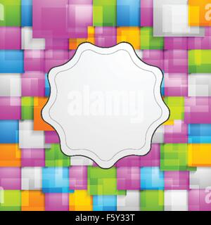 Bunte Quadrate Hintergrund und Retro-Label. Vektor-design Stock Vektor