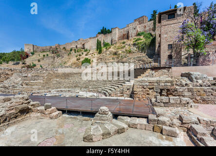 Römische Theater am Fuße der Alcazaba von Málaga, stammt aus dem 1. Jh. v. Chr., Provinz Malaga, Andalusien, Spanien Stockfoto