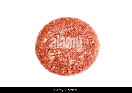 Rohe Burger Rindfleisch Patty Stockfoto