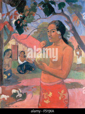 Paul Gauguin - Frau hält eine Frucht; Wo bist du Going  (EU-Haere ia Oe) Stockfoto