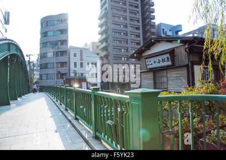 Yanagibashi Brücke, Kanda River, Chuo-Ku, Tokyo, Japan Stockfoto