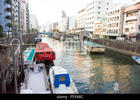 Yanagibashi Brücke, Kanda River, Chuo-Ku, Tokyo, Japan Stockfoto