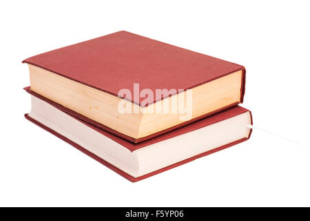 Bücher auf weißem Hintergrund Stockfoto
