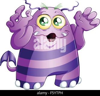 Eine Vektor-Illustration von niedlichen beängstigend lila Monster für Halloween. Stock Vektor