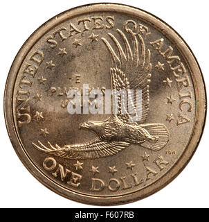 Die Kehrseite der USA Sacagawea Dollar Münze 2000-2008 Stockfoto