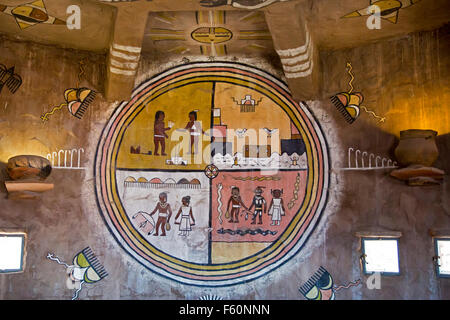 Grand Canyon National Park, Arizona - indianische Kunstwerke in den Desert View Watchtower. Stockfoto