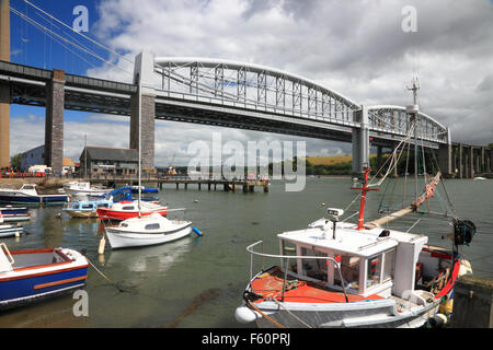 Royal Albert Bridge, River Tamar, Saltash, Cornwall. Stockfoto