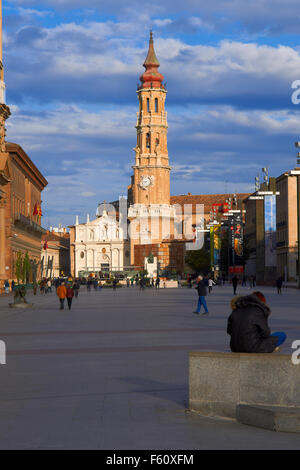 Zaragoza, Kathedrale La Seo, Basilica del Pilar Square, Saragossa, Aragon, Spanien. Stockfoto