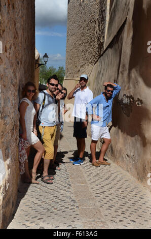 die Selfies in Dalt Vila, Ibiza Spanien Stockfoto