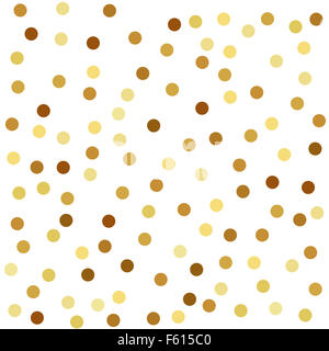 Goldene Konfetti Hintergrund. Polka Dot. Stockfoto