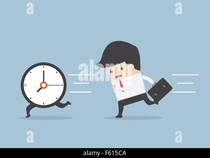 Business-Mann laufen Folgen der Uhr, Vektor, EPS10 Stock Vektor