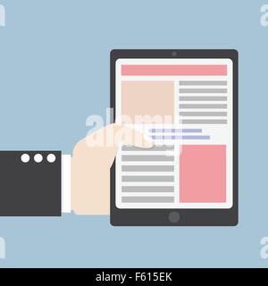 Geschäftsmann Hand mit Tablet-Computer, Vektor, EPS10 Stock Vektor