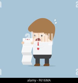 Geschäftsmann schockiert wenn er Lesen der Dokumente, Vektor, EPS10 Stock Vektor