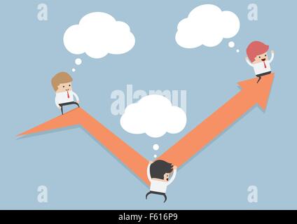 Geschäftsleute auf das Liniendiagramm, Vektor, EPS10 Stock Vektor