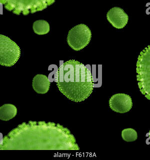 medizinisch genaue Abbildung einiger Viren Stockfoto