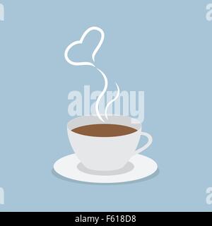 Kaffeetasse mit Herz, Vektor, EPS10 Stock Vektor