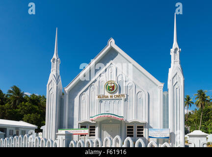 katholischen weiße Kirche auf den Philippinen. Iglesia ni Cristo bedeutet in philippinischen Sprache (Tagalog) Kirche Christi. Es steht f Stockfoto