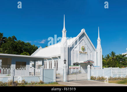 katholischen weiße Kirche auf den Philippinen. Iglesia ni Cristo bedeutet in philippinischen Sprache (Tagalog) Kirche Christi. Es steht f Stockfoto