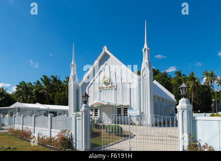 katholischen weiße Kirche auf den Philippinen. Iglesia ni Cristo bedeutet in philippinischen Sprache (Tagalog) Kirche Christi. Es steht f Stockfoto