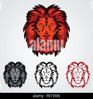 Eine Vektor-Illustration von Löwen Kopf icons Stock Vektor