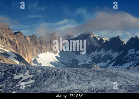 Rhonegletscher in den Schweizer Alpen im Sommertag. Schweiz, Europa. Stockfoto