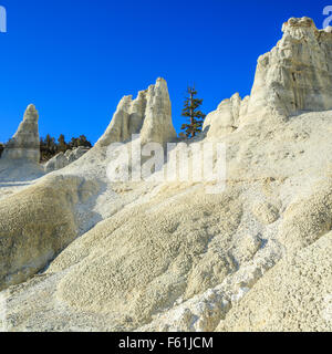 erodierte Zinnen der Vulkanasche und tertiären Sedimenten im Bereich "weiße Erde" in der Nähe von Winston, montana Stockfoto